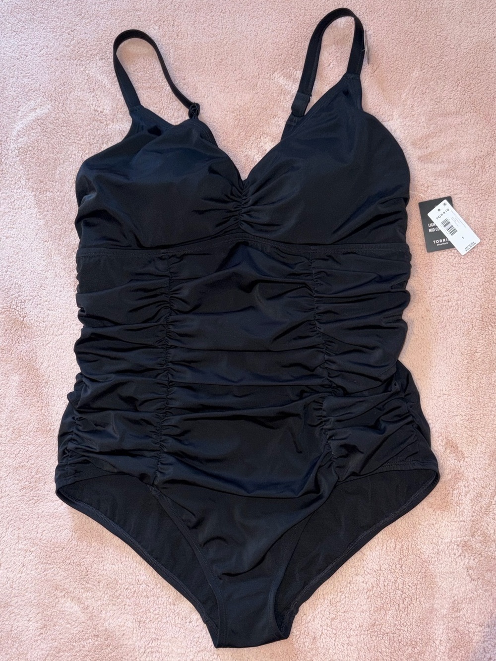torrid Black Ruched One-Piece Swimsuit